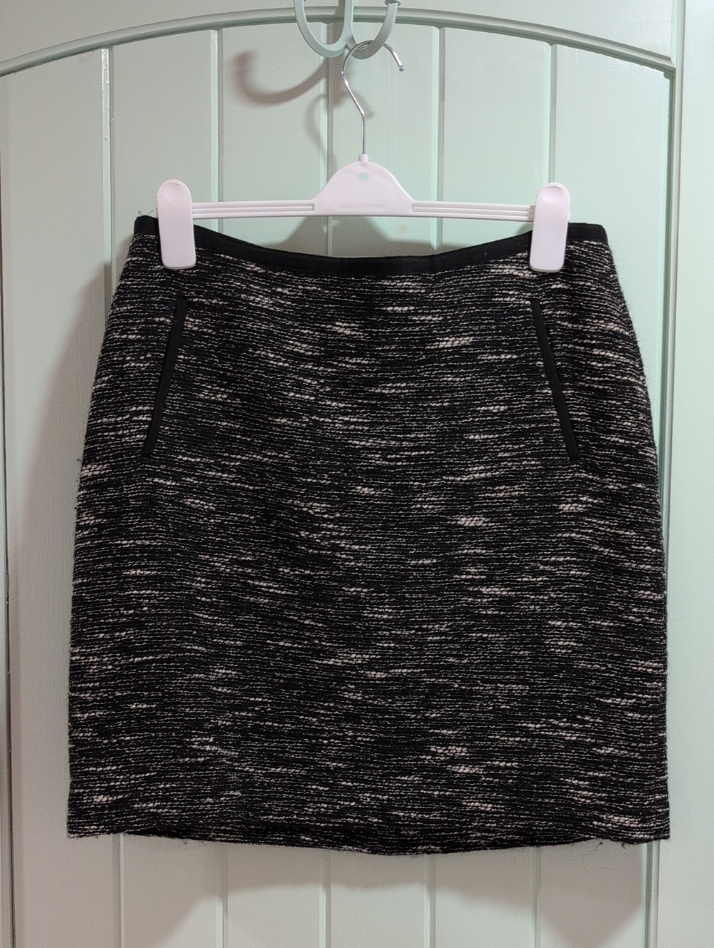 Talbots Black & White Marled Pencil Skirt Size 12